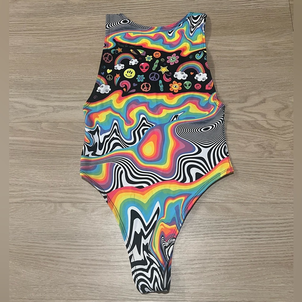 Freedom Rave Wear Trippy Bodysuit Size Medium
